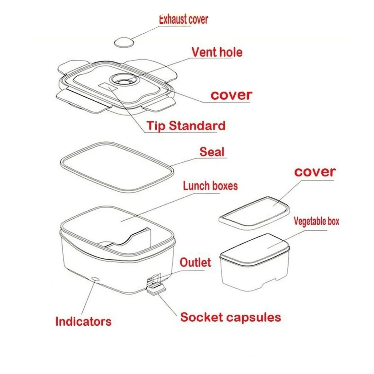 

12V Portable Electric Heated Car Plug Heating Lunch Bento Box Rice Container Office Home Food Warmer