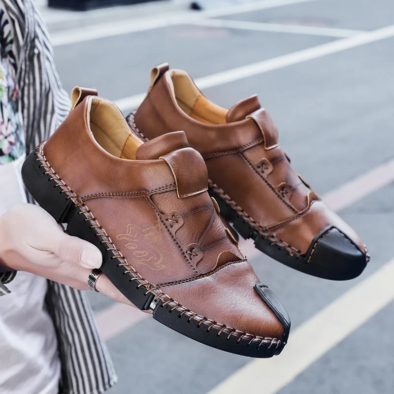 Mynde Men's Leather Casual Shoes Moccasins Men Loafers Luxury Brand Spring New Fashion Sneakers Male Boat Suede Krasovki | Обувь