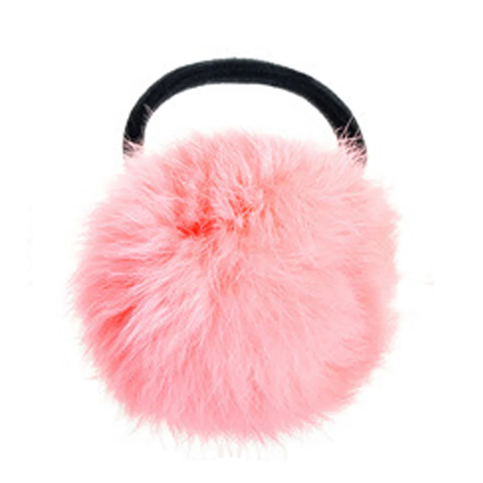 Головной убор из искусственного кроличьего меха для девочек эластичные резинки