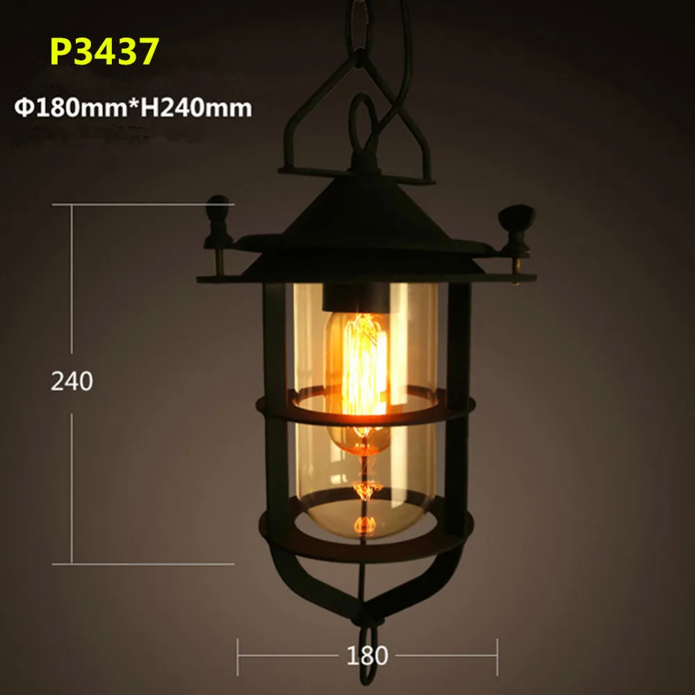 Винтажный подвесной светильник в стиле лофт одноголовочный металлический