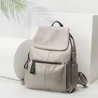 Рюкзак женский, из натуральной коровьей кожи, на молнии, классический, для путешествий, C677