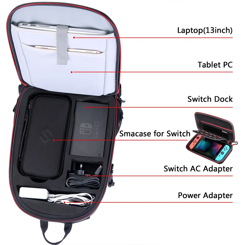Рюкзак Smatree для Nintendo Switch-Fit Pro сумка переноски ноутбука/MacBook 13 дюймов/MacBook Air дюймов |