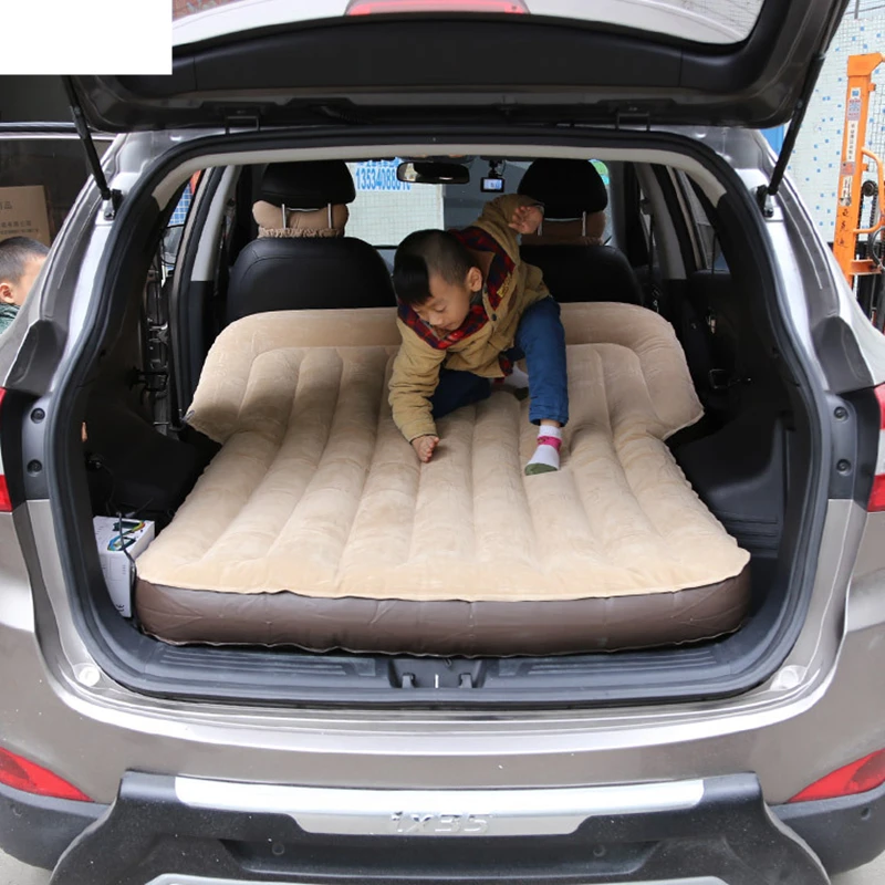 Car Travel Bed Camping Car Bed Car Mattress Inflatable Bed Flocking Air Mattress With Pump SUV Universal Rear Compartment