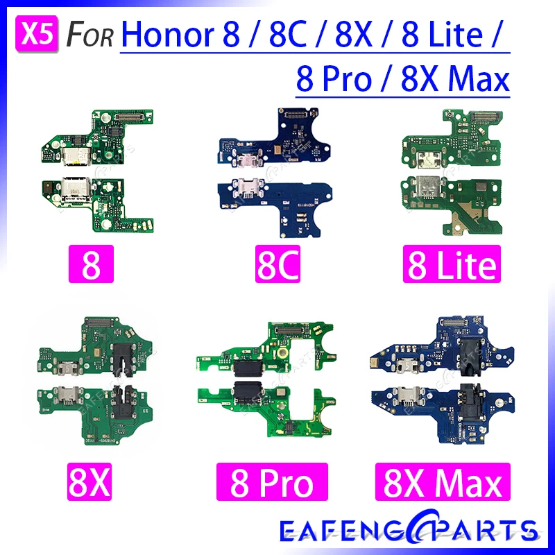 Гибкий разъем для зарядного устройства PCB Huawei Honor 8 Lite 8C 8X Pro Max USB порт с микрофоном