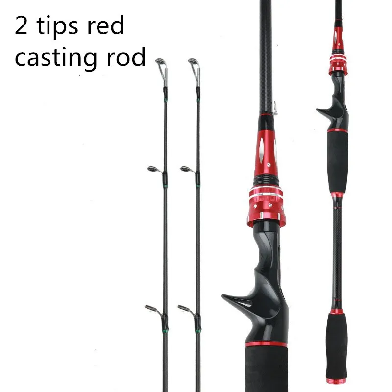 2 наконечника телескопическая карбоновая спиннинговая Удочка M/ML power casing Rod Canne spinng Leurre спиннинговая удочка для рыбалки 1,8 м/2,1 М - Цвет: Цвет: желтый