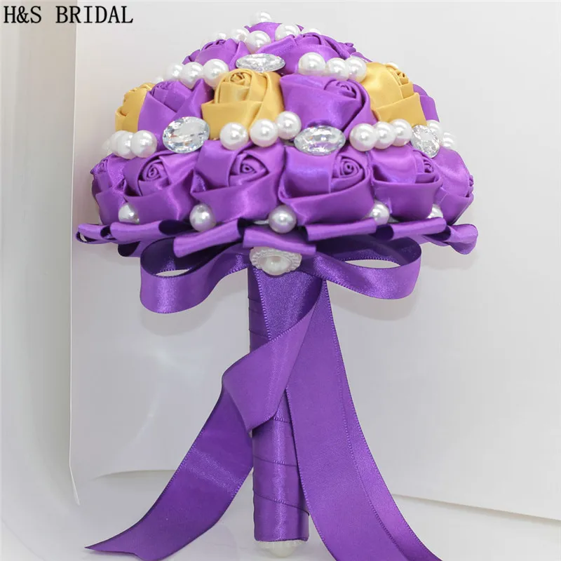 H&ampS BRIDAL Pearls Wedding Flowers Bridal Bouquets Artificial Rose buque de noiva 2020 | Свадьбы и торжества