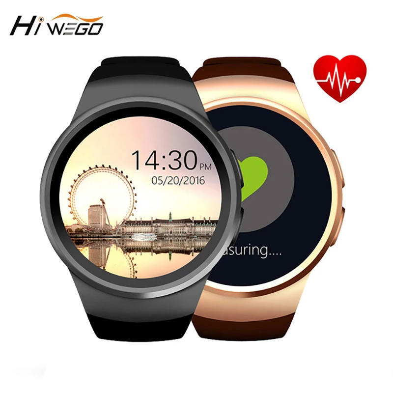 KW18 Smart Watch Round Screen Hiwego Brand Bluetooth 4.0 Anti-lost Alert Remote Camera Heart Rate Tracker Black/Silver/Golden |