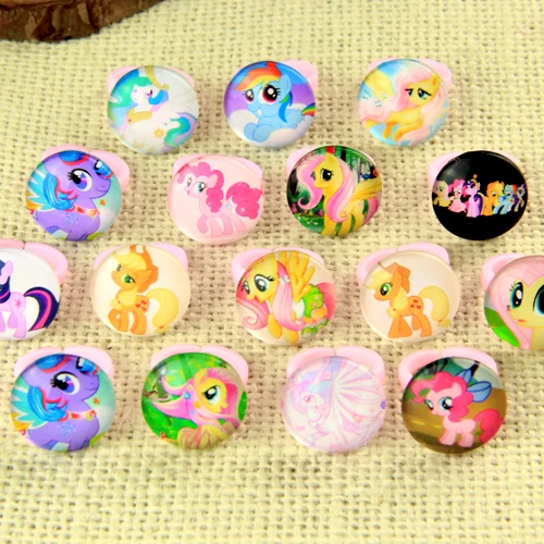 2017 Бесплатная доставка 20 шт. милые Разноцветные Детские кольца с рисунком из