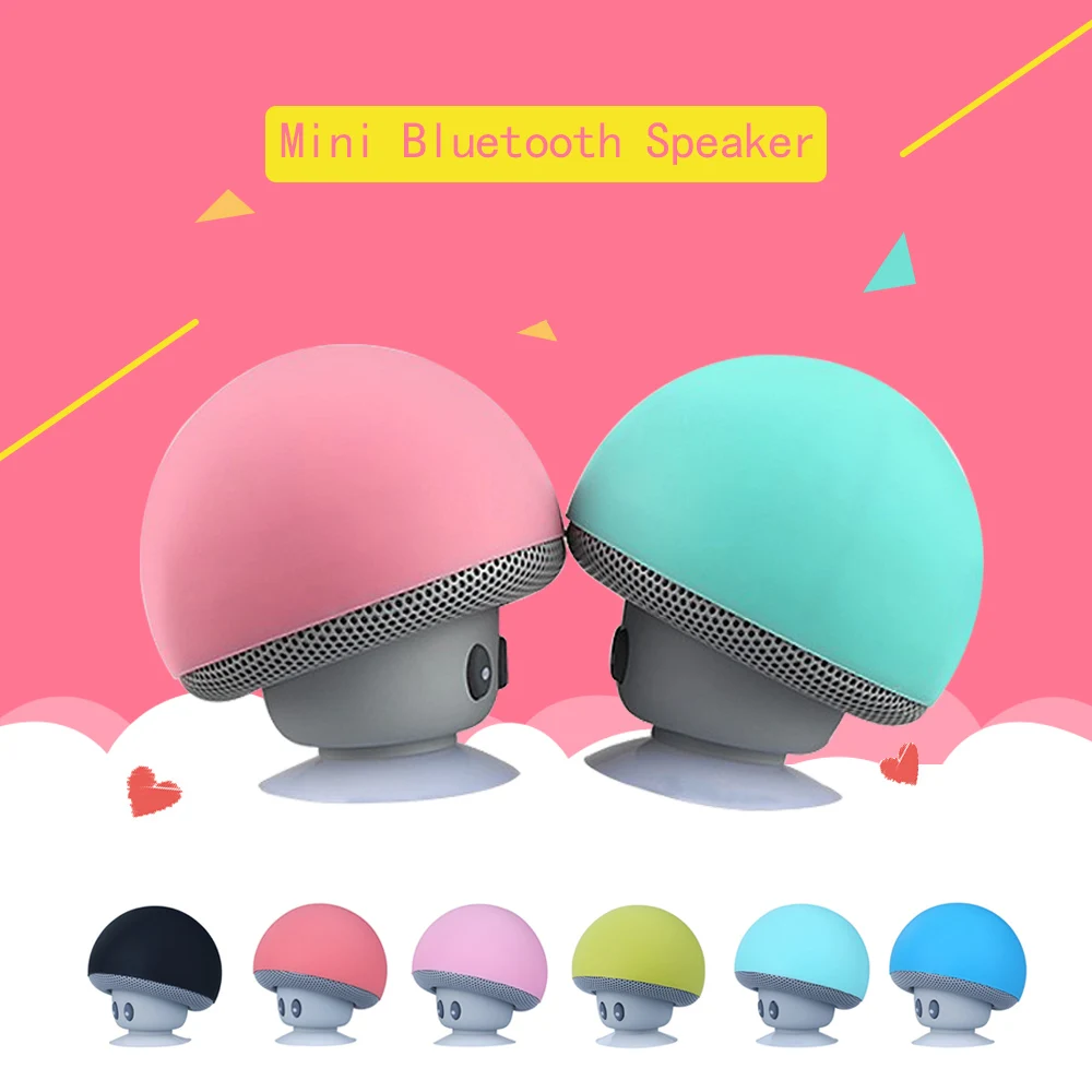 

Bluetooth Speaker Mushroom Mini Wireless Speaker Sound Box Cute Cartoon Sucktion Cap Audio Outdoor Portable Bracket for Xiaomi