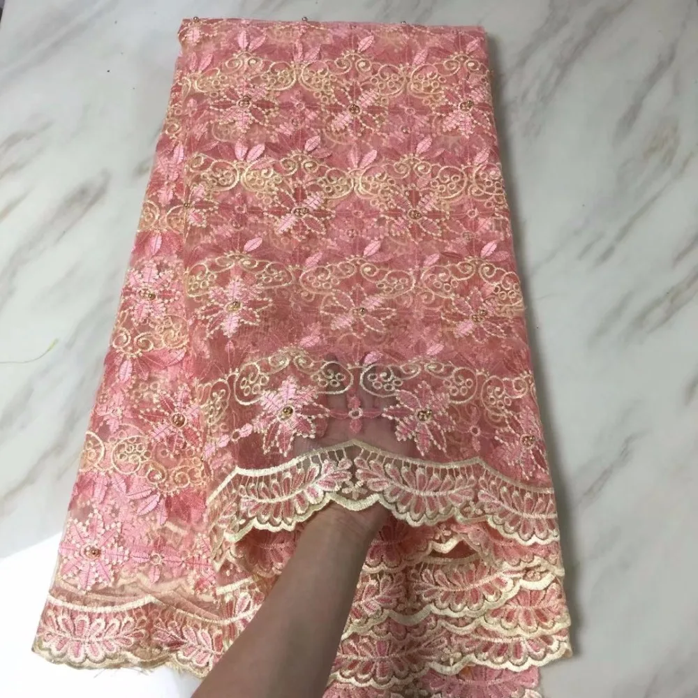 2018 Африканский кружевной ткани белое свадебное Высокое качество тюль 5 ярдов 3 d