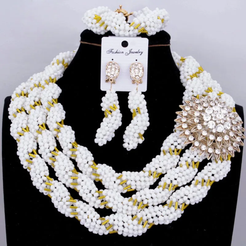 Dudo jewelry Fine Jewelry Sets For Women Crystal White Gold Classic African Necklace Dubai Set Free Shipping 2018 New | Украшения и
