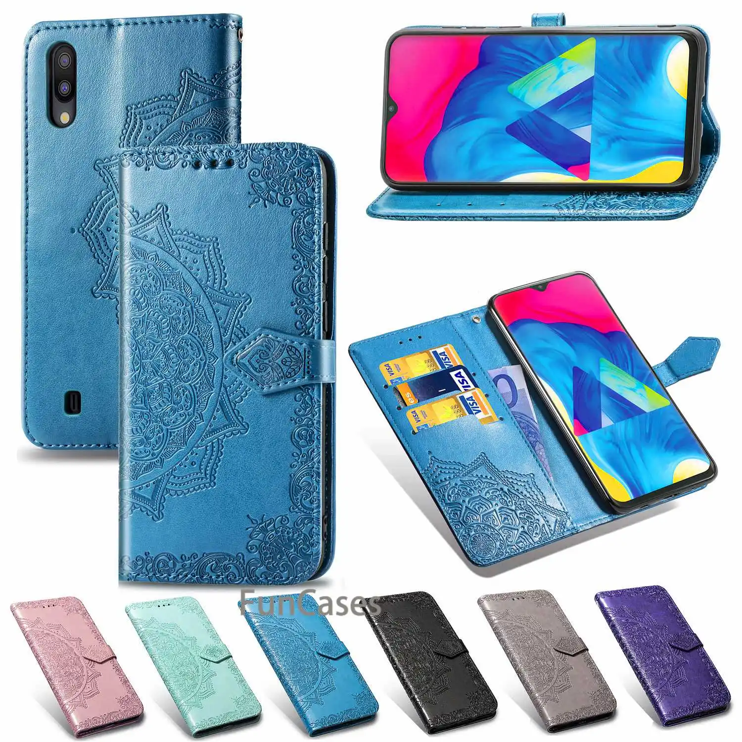 Роскошный винтажный Чехол книжка из искусственной кожи для samsung galaxy M10 чехол M 10 m10
