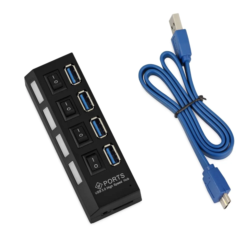 PROZOR 4 порта USB 3 0 концентратор 5 Гбит/с коммутатор для ноутбука портативный адаптер