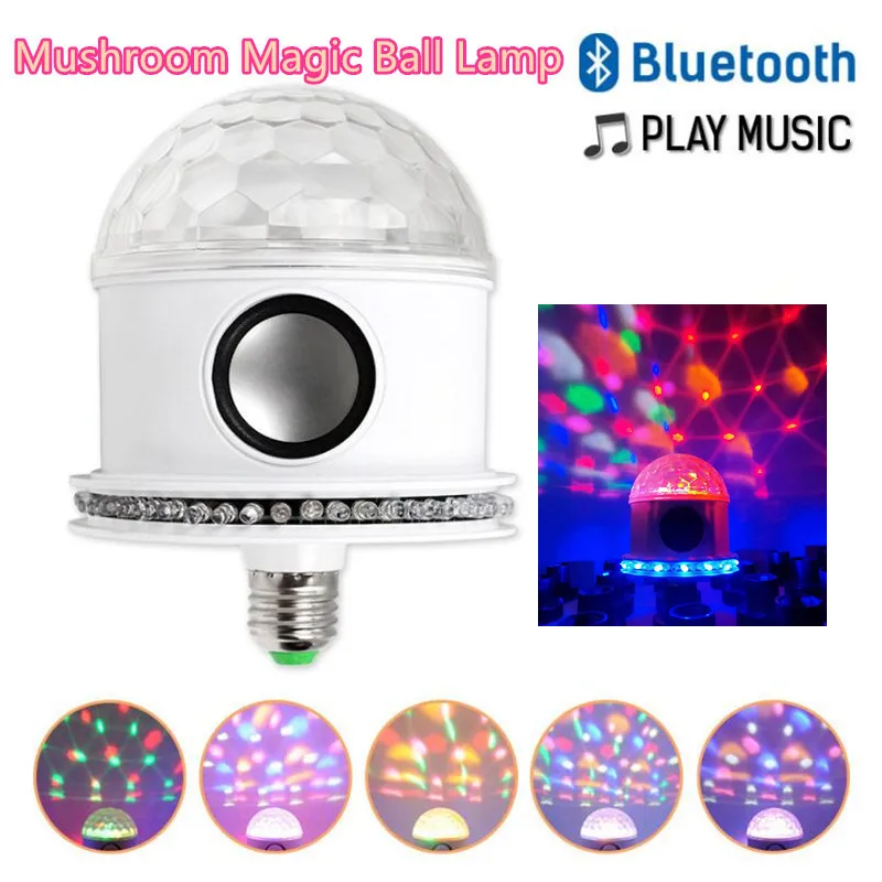 

E27 RGB Bluetooth Speaker Crystal Ball LED Stage Light Bulb Dj Disco Party Lamp for Holiday Bulb bars clubs Lights AC85-265V