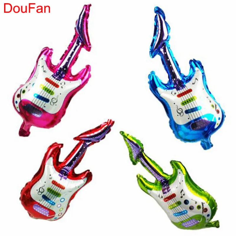 5 шт. дюймовые воздушные шары из фольги гитарный инструмент с музыкальными нотами