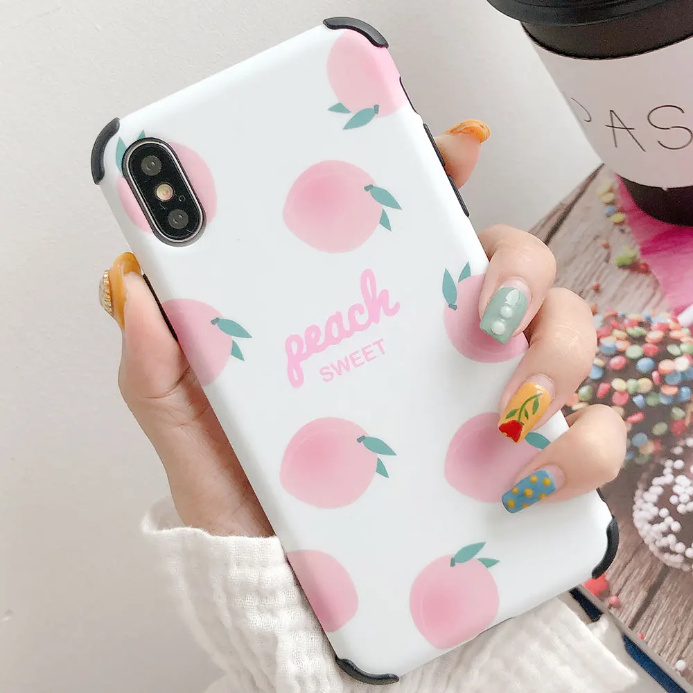 RAXFLY противоударный чехол для iPhone XR X XS Max фрукты узорные Чехлы 7 8 6 6S Plus мягкая IMD