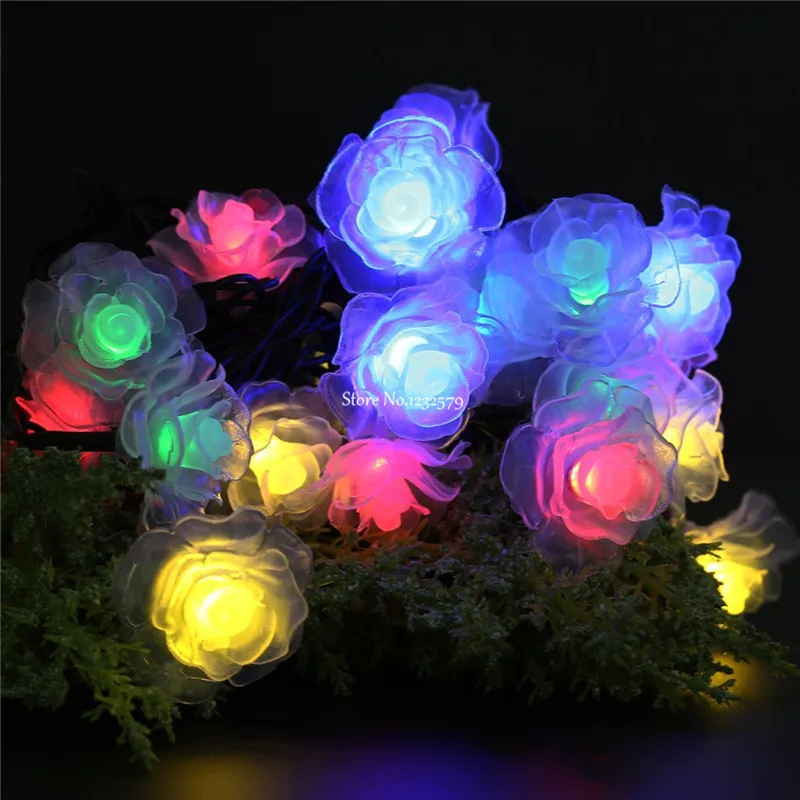 Праздничные светодиодные гирлянды на солнечной батарее 7 м 50 светодиодов цветы