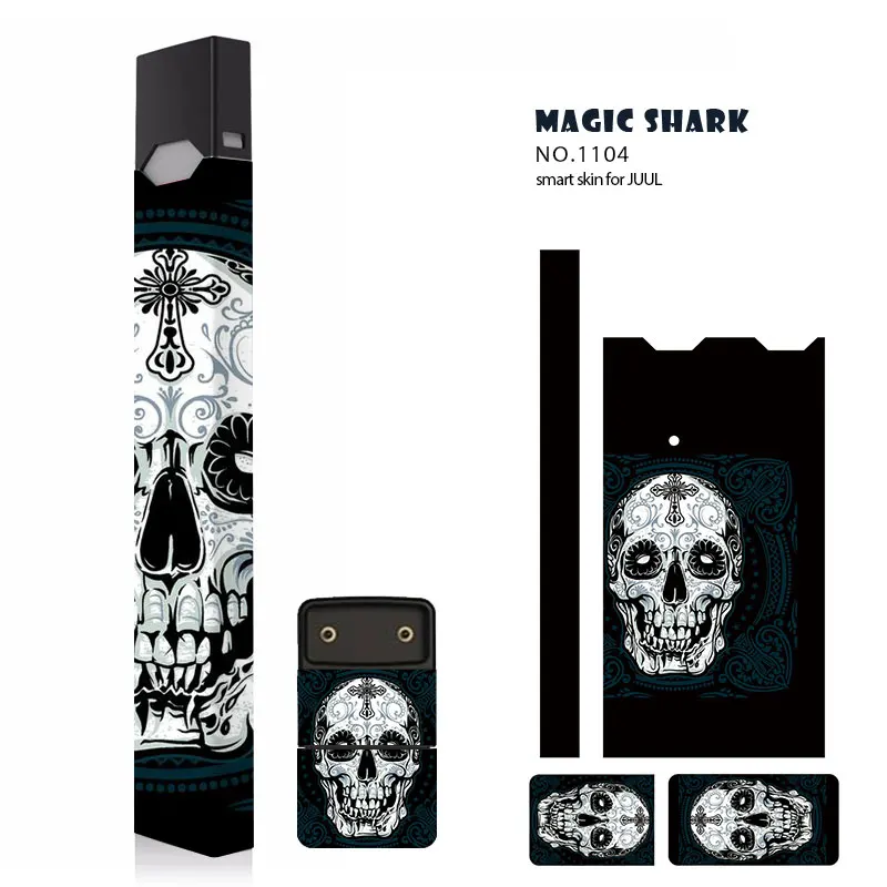 Magic Shark 2.5d стерео чехол с черепом пленка наклейка кожа для Juul электронная на