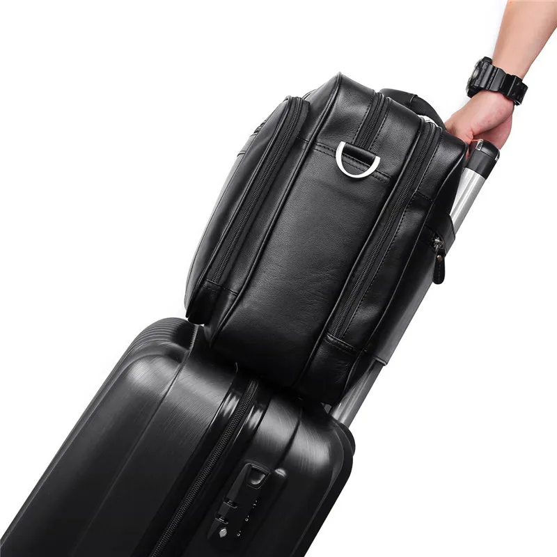 Nesitu большой черный кофе натуральная кожа 14 ''15,6'' 17 ''ноутбук мужской портфель бизнес путешествия сумки M7320