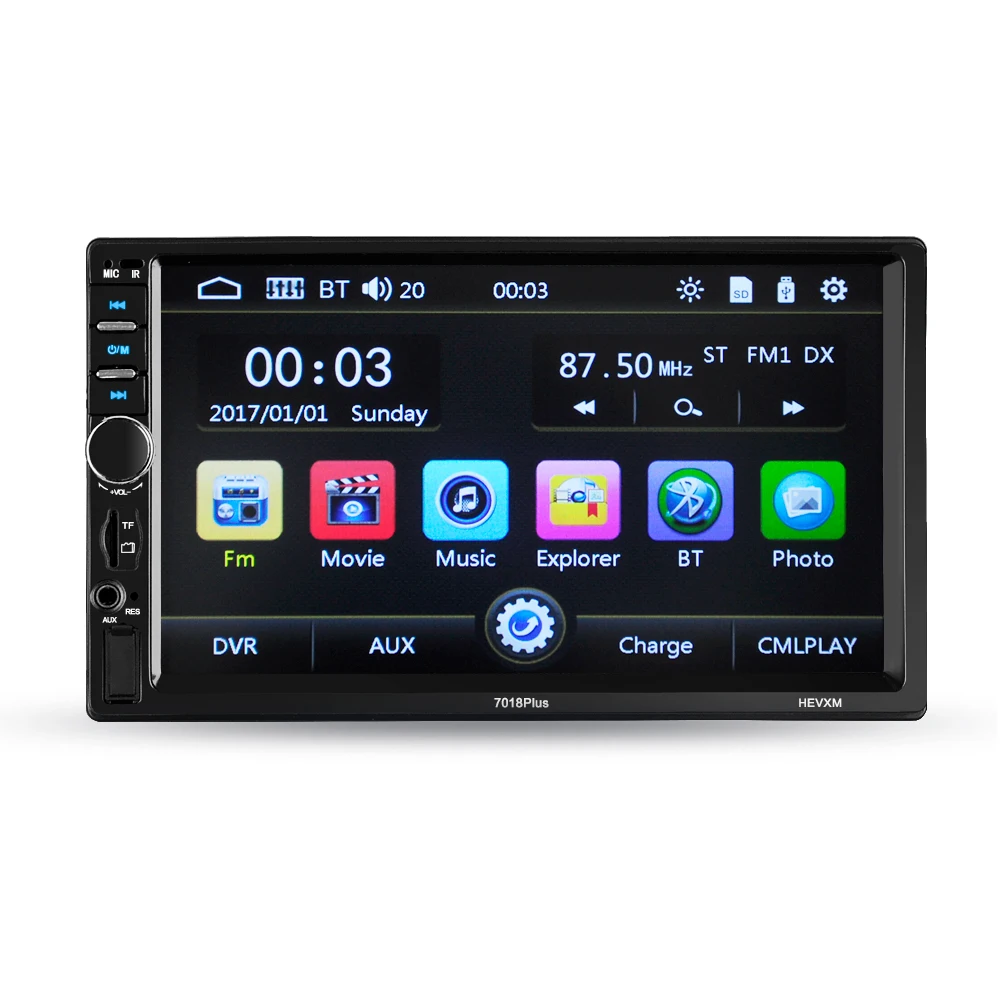7018 Plus 2 Din автомагнитола 7 &quotHD сенсорный зеркальный мультимедийный плеер MP5 камера