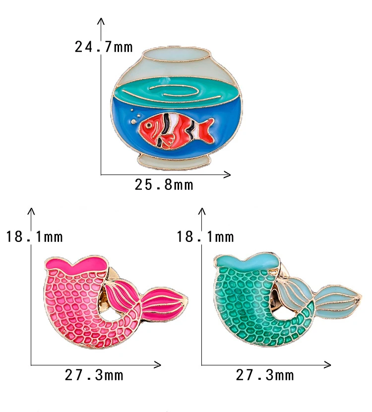 Feiseli брендовая Новая цветная эмалированная рыбка в виде рыбки золотая Русалочка