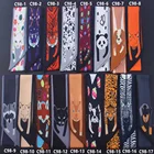 Шарф женский из твилового шелка, с принтом в виде кошки и панды, мешок для волос ручка, декоративный галстук, многофункциональный, ручной, тесемка, шарф