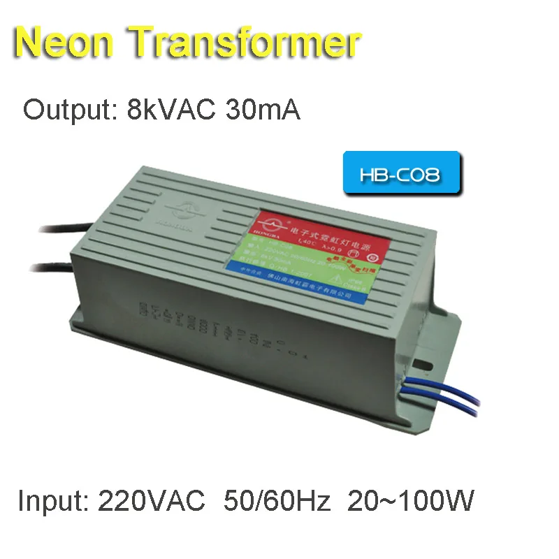 100 Вт 8 м неоновый электронный трансформатор источник питания выпрямитель выход