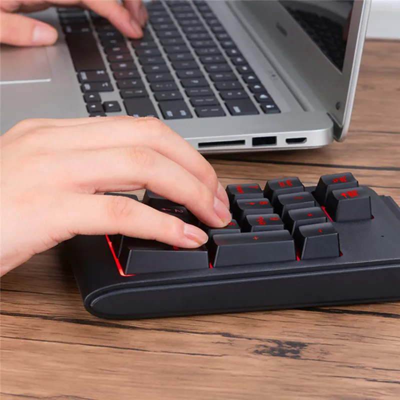 USB Проводная мини-клавиатура с подсветкой каппи 3 цвета водонепроницаемая