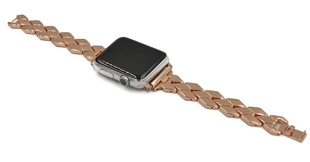 WoseaFit рифленая нержавеющая сталь Ремешок с узором для Apple Watch 38 мм 40 мм 42 мм 44 мм ремешок для серии 2 3 4 ремешок стальной браслет