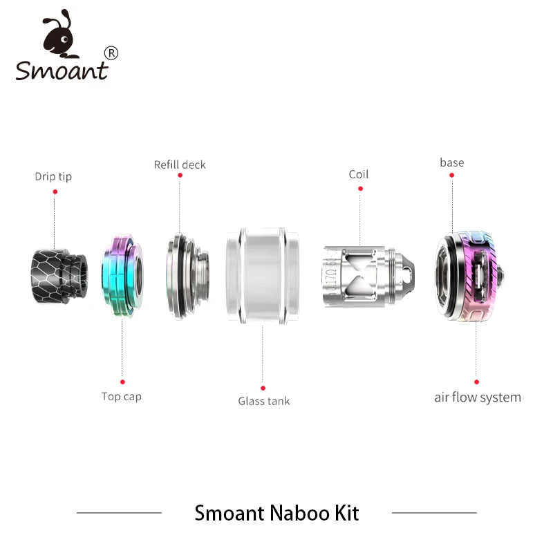 New Smoant Naboo Kit Dual battery 225w Box Mod with 4ml subohm Tank Mesh Coli Vape Music Mode Electronic Cigarettes | Электроника