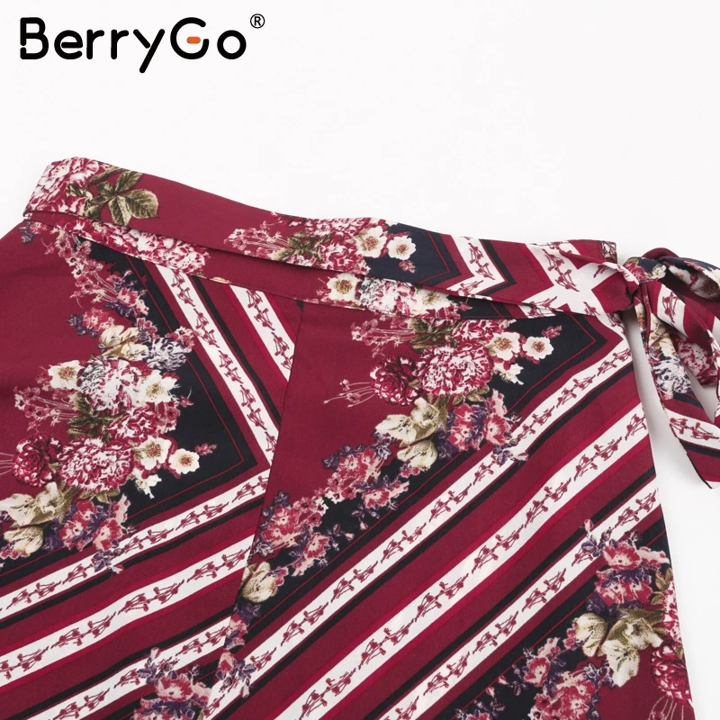 Женская юбка с геометрическим принтом BerryGo Длинная пляжная макси в стиле бохо