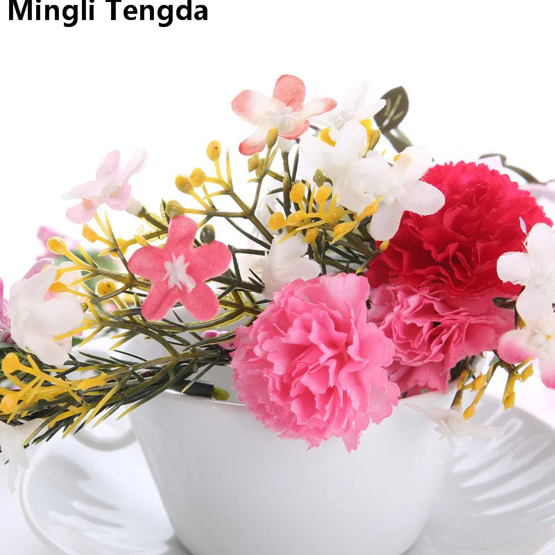 Mingli Tengda Элегантные Свадебные шляпы с цветами, модная свадебная шляпа, Свадебные шляпы для женщин, свадебные аксессуары
