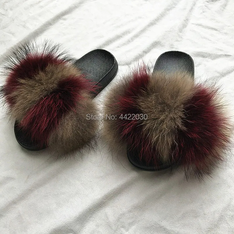 Женские шлепанцы из натурального Лисьего меха высококачественные весенне