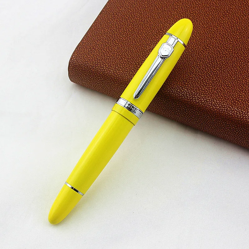 Jinhao 159 Роскошная желтая и серебряная шариковая ручка с зажимом с бархатной сумкой шариковые ручки