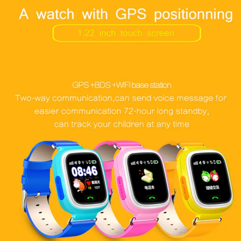 Детские gps Wi Fi местоположение Смарт часы Q90 SOS Вызов сенсорный экран устройства
