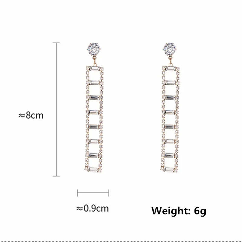 FYUAN блестящие стразы висячие серьги для женщин 2019 Bijoux длинные золотые серебряные