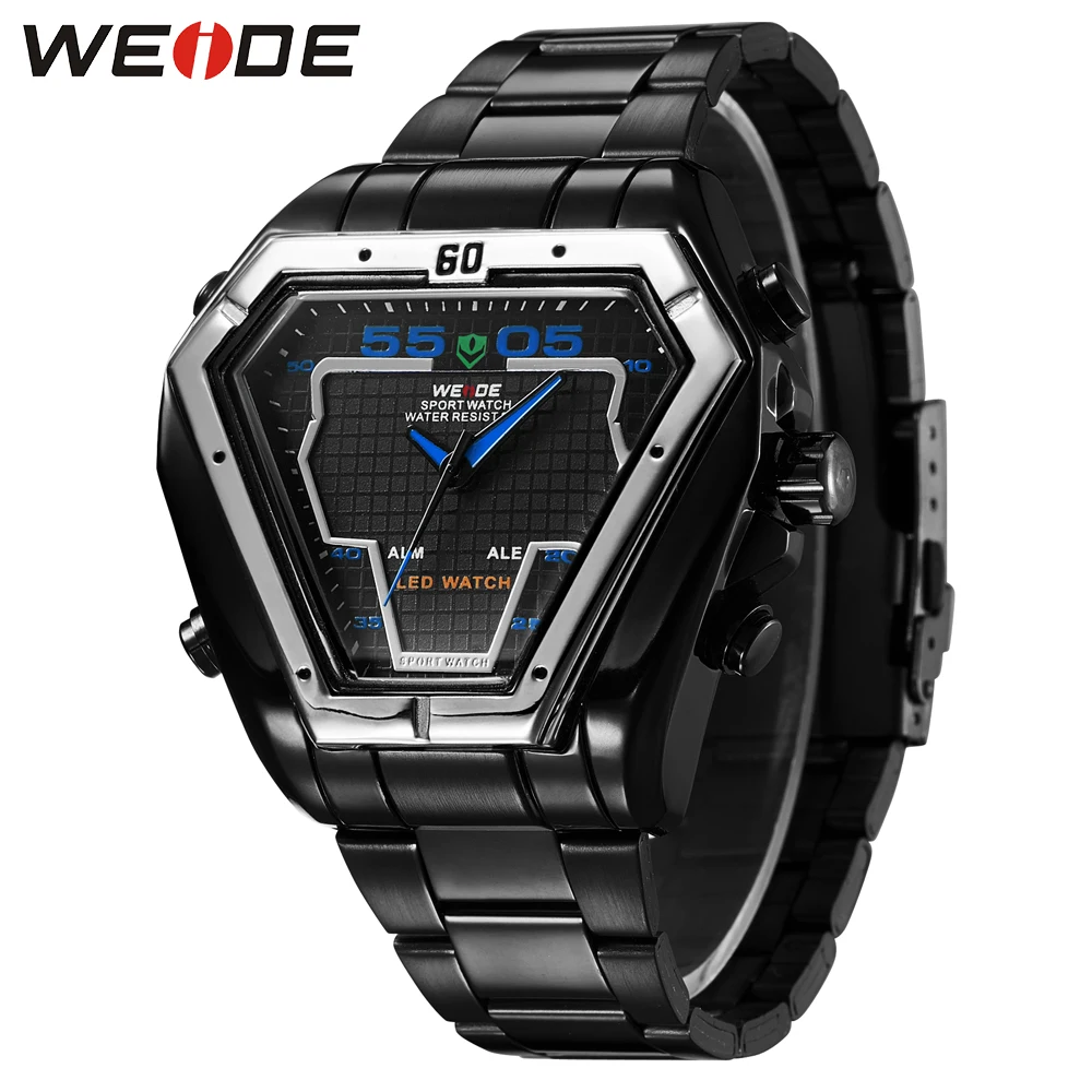 WEIDE Diver бизнес цифровые часы будильник синий роскошные Relogio Masculino Повседневная