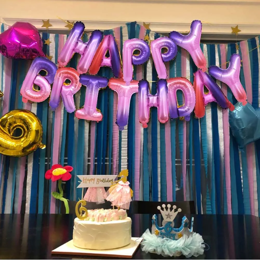 Воздушные шары 16 дюймов в виде букв Happy Birthday воздушные из фольги цвета розового