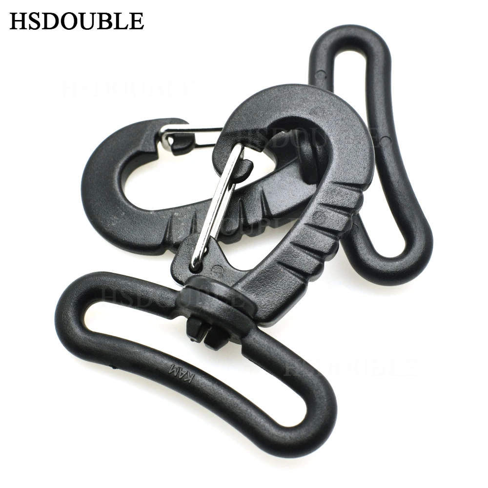 Пластиковый поворотный карабин для брелока рюкзака Пряжка ремень черный | Дом и