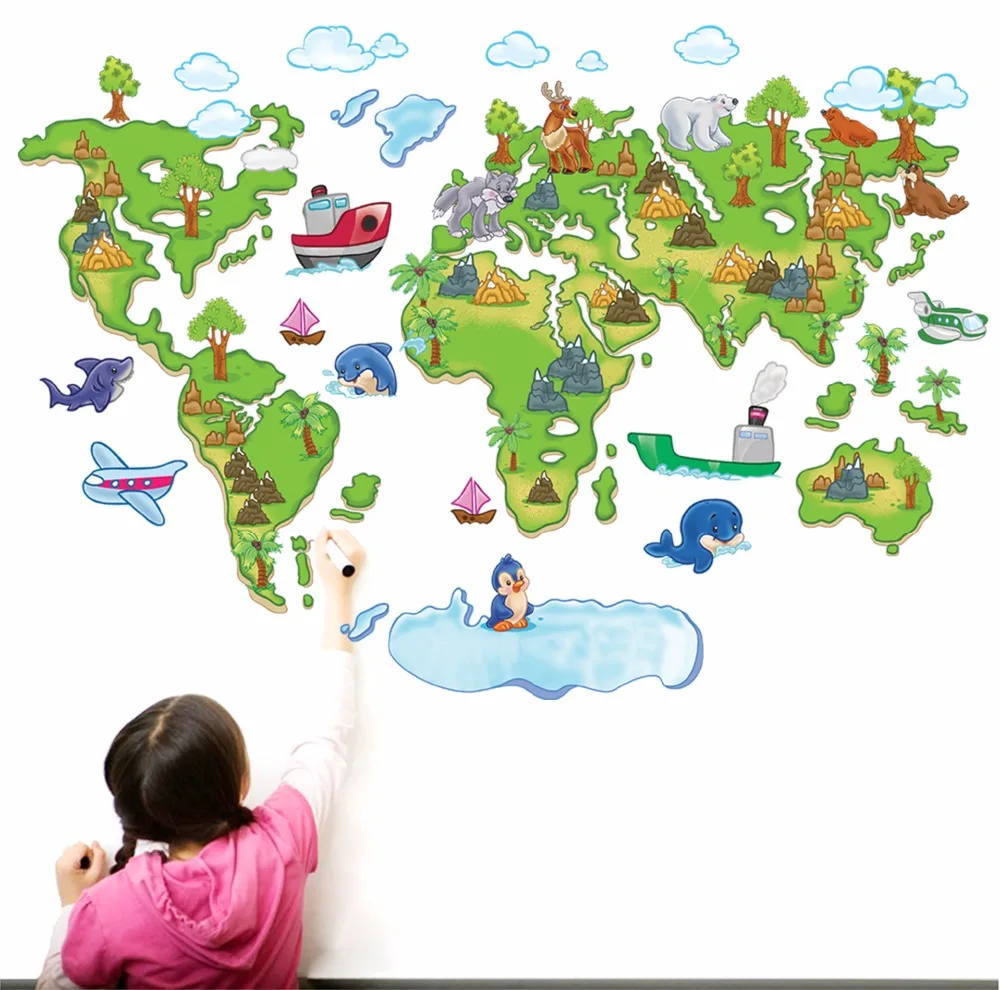 Наклейки на стену Love Travel World Map для спальни гостиной экологичные виниловые