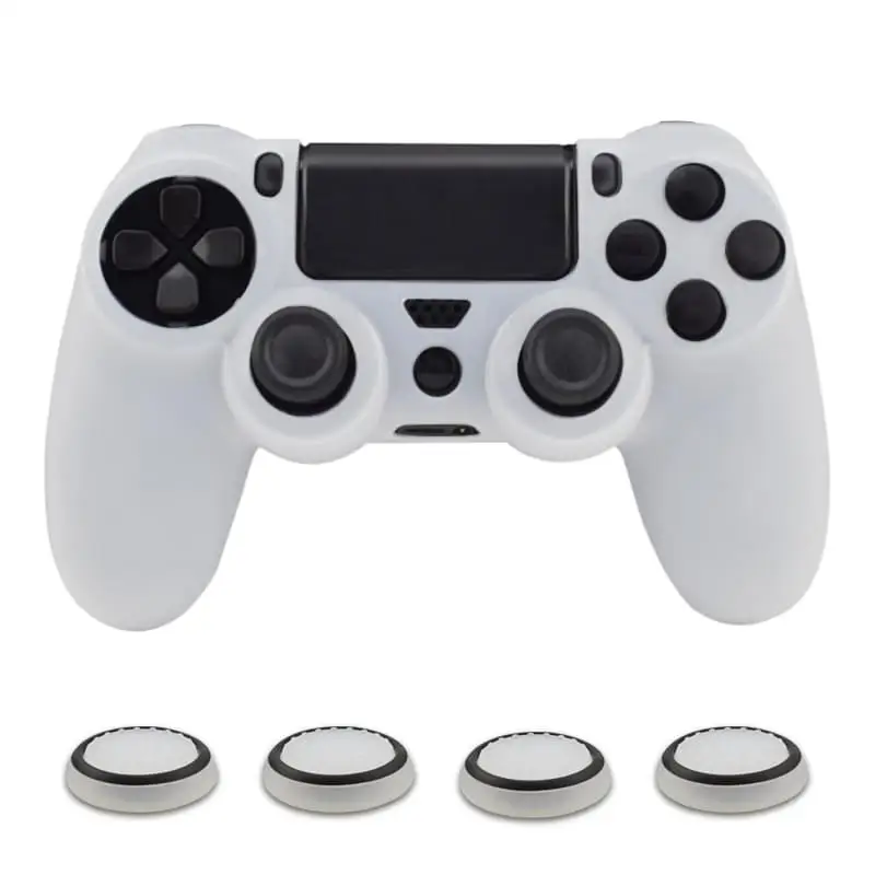 Мягкий силиконовый резиновый чехол для Dualshock 4 PS4 DS4 playstation 4 Pro тонкий контроллер кожи+ 4 ручки для большого пальца