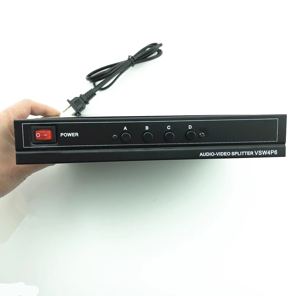 4 Порты 6 выход Композитный 3 RCA аудио видео AV Переключатель выбора Switcher коробка в