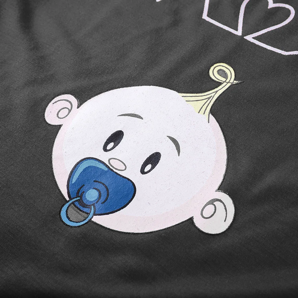 

Maternity Blouse Baby Cartoon Pattern Print Short Sleeve Casual T-shirt Pregnant Tops Pregnancy Shirts Ropa Maternal De Moda