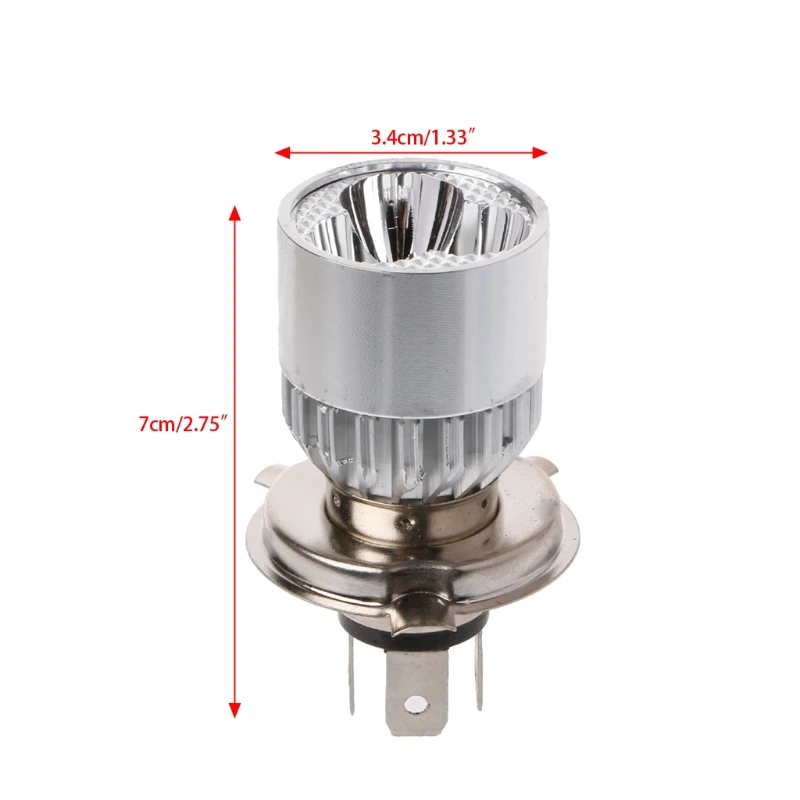 DC 12-80V H4 3 светодиодные мотоциклетные фары дальний/ближний свет