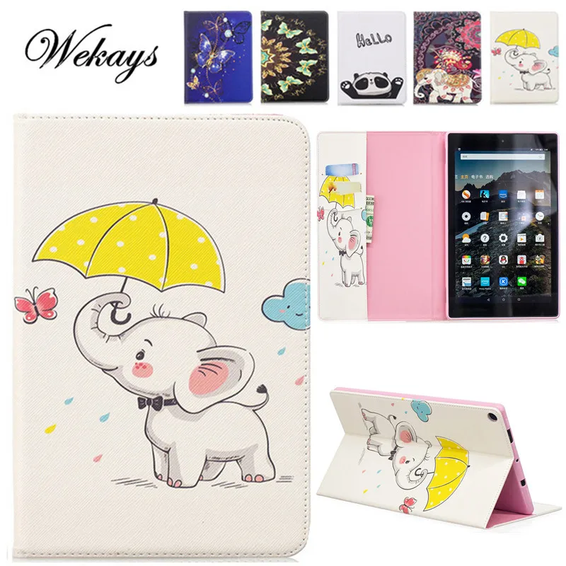

Wekays For Kindle Fire HD 10 2017 2015 Cute Cartoon Leather Case For Amazon Fire HD10 HD 10 2015 2017 10 inch Tablet Cover Cases