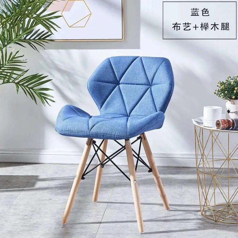 BLUE FABRIC U-BEST современный Ems PP пластиковый обеденный Eme стул с деревянные ножки, ресторан пластиковый обеденный стул для kinig комнаты - Цвет: BLUE FABRIC