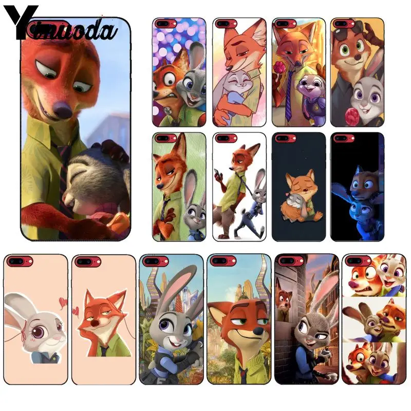 Yinuoda Zootopia Lover fox rabbit DIY раскрашенный красивый чехол для телефона для iPhone X XS MAX 6 6s 7 7plus 8 8Plus 5 5S SE XR