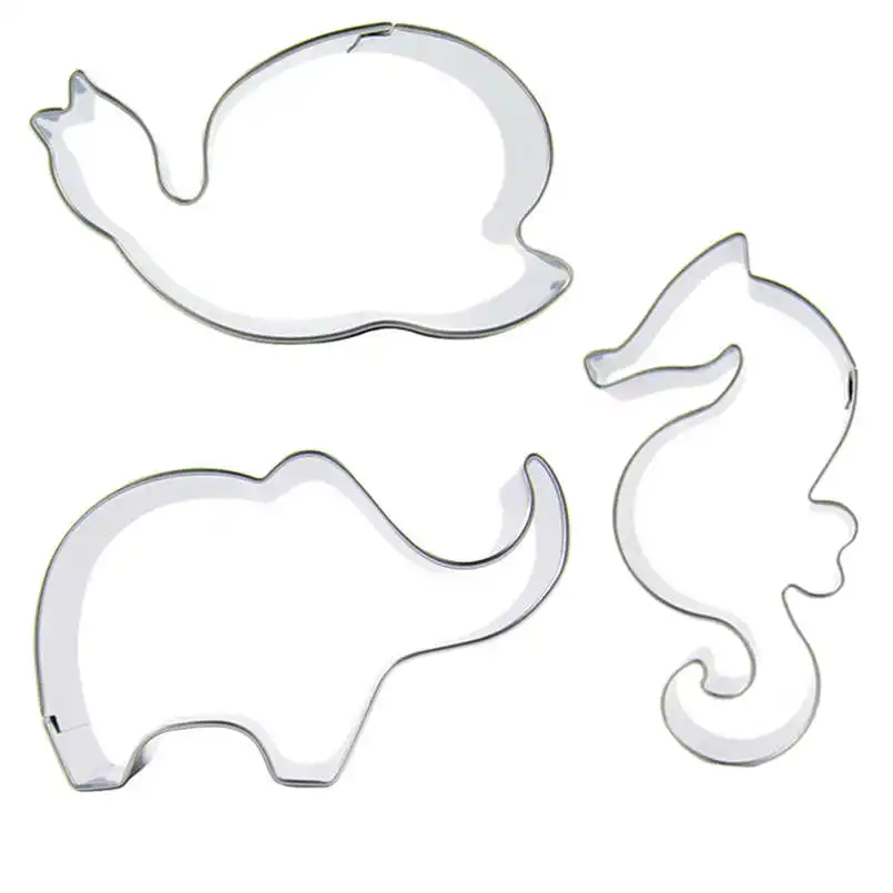 Улитки слоны клетки гиппокампа формы 3 шт бисквитные для резки инструменты