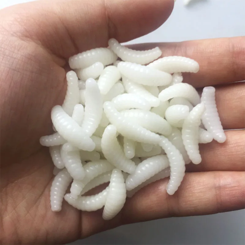 50 шт. 2 см 0 4 грамма цветная силиконовая приманка maggot Grub белок мягкие приманки
