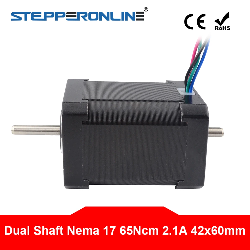 Conduz o Motor 5mm para a Impressora do Cnc o Eixo Duplo 42 do Motor 65ncm de Nema17 Eixo de 2.1a Deslizante – 3d 4 60mm 92.3oz.in Xyz